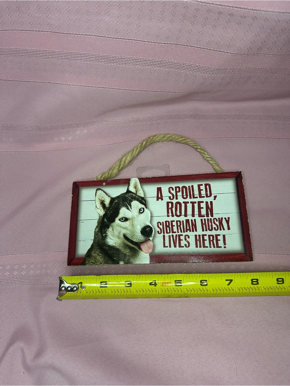 Red Framed 'A Spoiled, Rotten Siberian Husky Lives Here!' Wall Sign